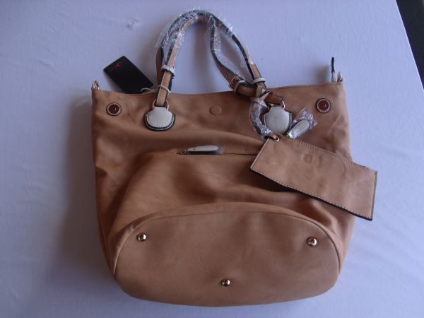 Bolsa Bege Grande c/ uma pequena dentro Y634