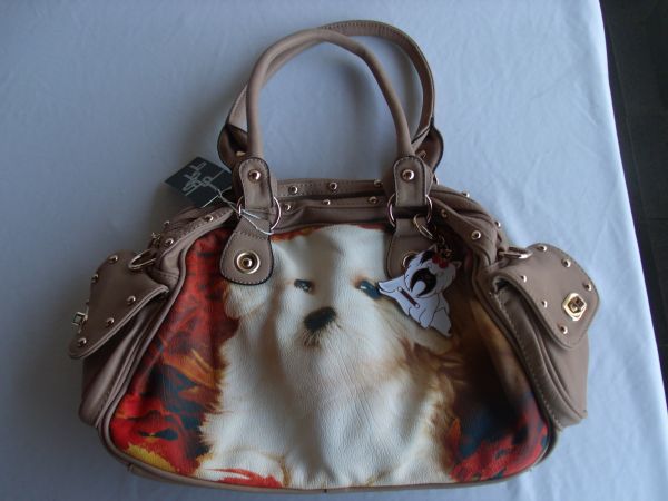 Bolsa média c/ estampa de cachorro -Y788